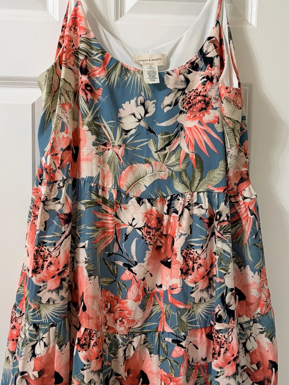 Blue Floral Tiered Saints & Hearts